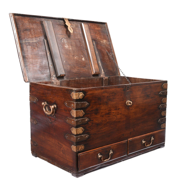 Brass Bound Rosewood Chest from Kutch - 19thC