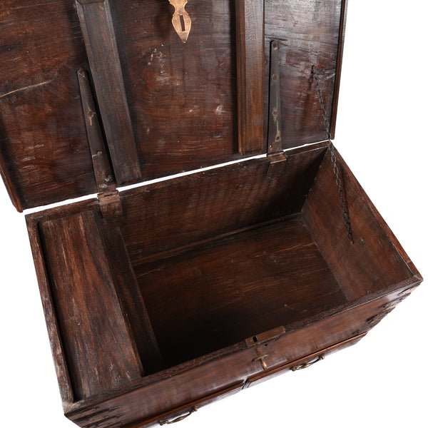 Brass Bound Rosewood Chest from Kutch - 19thC