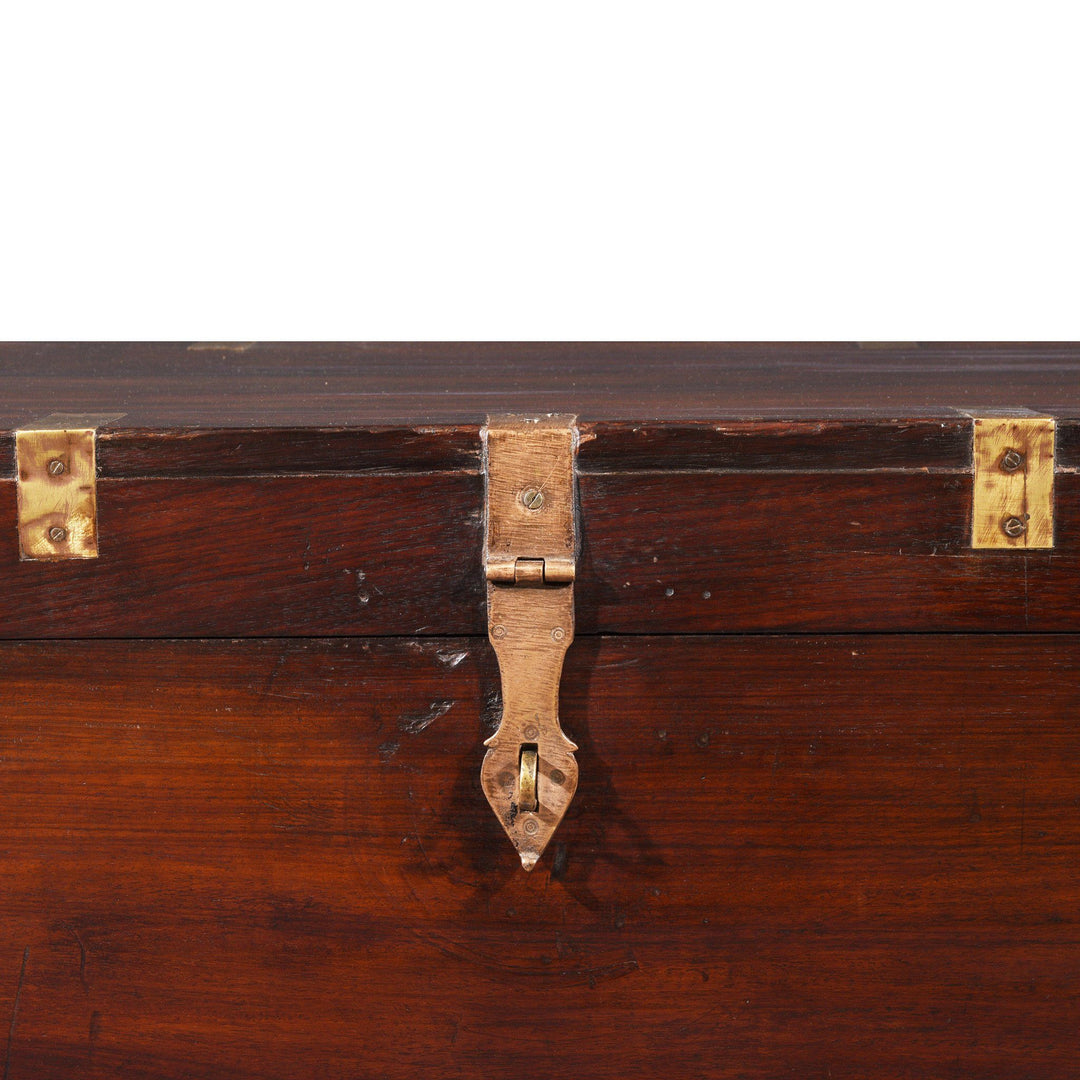 Antique Indian Brass Bound Rosewood Military Chest - 19thC | Indigo Antiques