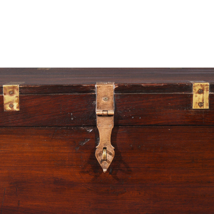 Antique Indian Brass Bound Rosewood Military Chest - 19thC | Indigo Antiques
