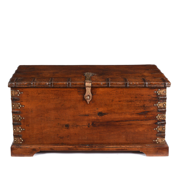 Brass Bound Teak Dowry Chest From Kutch - 19thC | Indigo Antiques