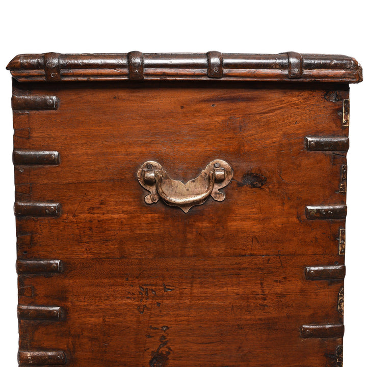 Handle Of Brass Bound Teak Dowry Chest From Kutch - 19thC | Indigo Antiques
