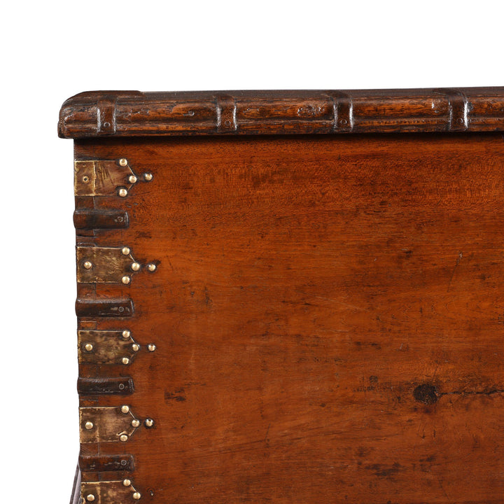 Detail Of Brass Bound Teak Dowry Chest From Kutch - 19thC | Indigo Antiques