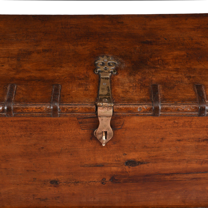 Detail Of Brass Bound Teak Dowry Chest From Kutch - 19thC | Indigo Antiques