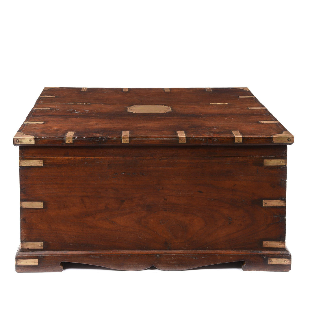 Brass Bound Teak Indian Campaign Chest, Rajasthan -19thC | Indigo Antiques