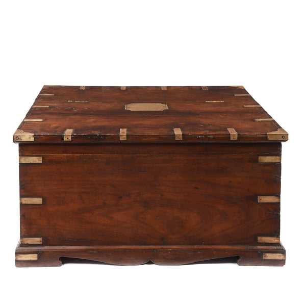 Brass Bound Teak Indian Campaign Chest, Rajasthan -19thC