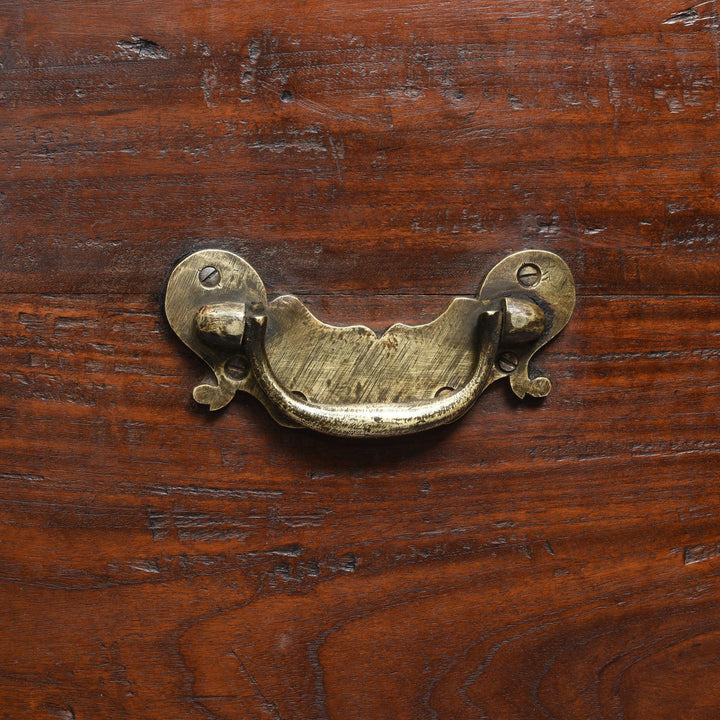 Handle Detail From Brass Bound Teak Indian Campaign Chest, Rajasthan -19thC | Indigo Antiques
