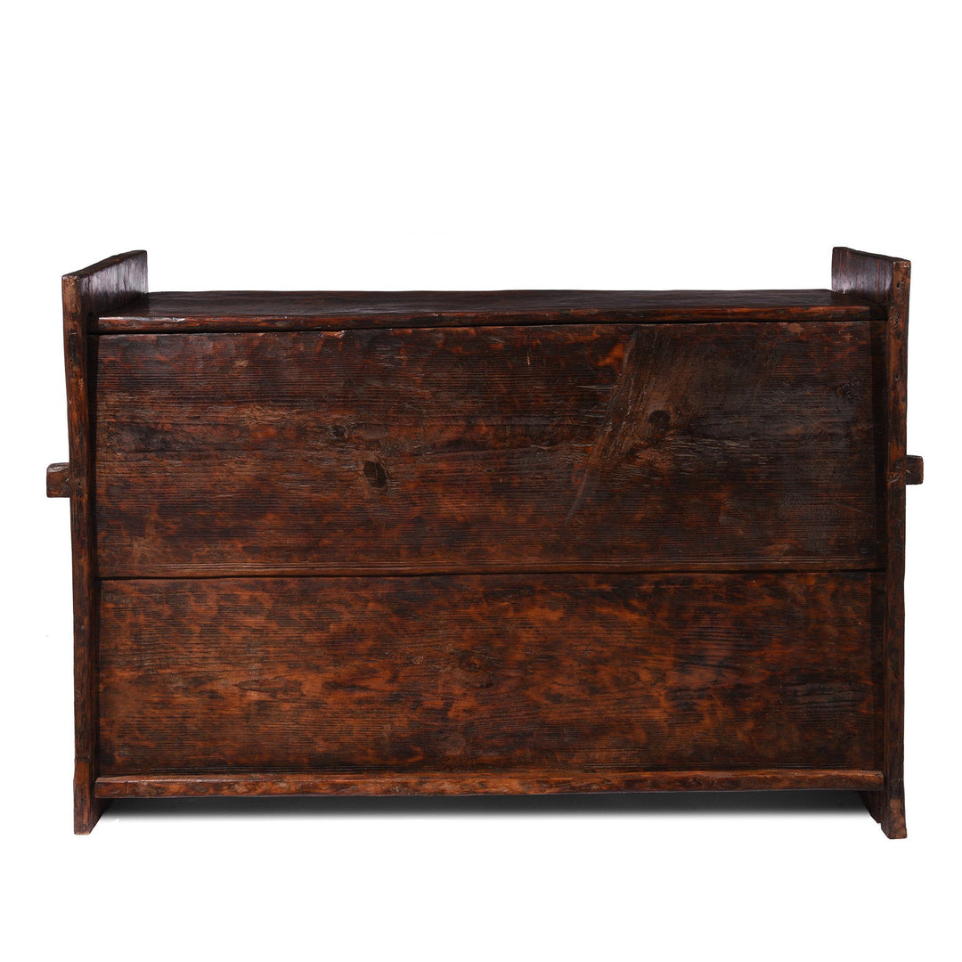 Carved Himalayan Cedar Coffer from the Kulu Valley - 19thC Console Storage Chest | Indigo Oriental Antiques