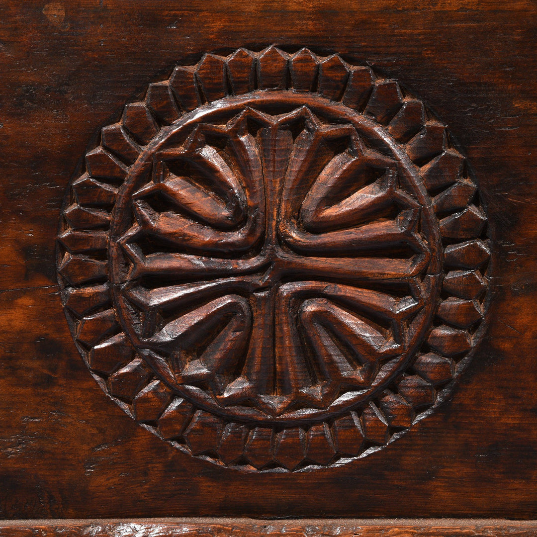 Carved Himalayan Cedar Coffer from the Kulu Valley - 19thC Console Storage Chest | Indigo Oriental Antiques