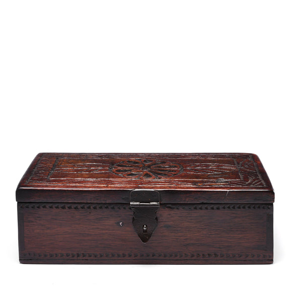 Carved Teak Box - From Rajasthan - Ca 90 Yrs Old