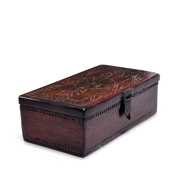 Carved Teak Box - From Rajasthan - Ca 90 Yrs Old