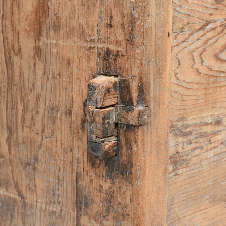 Peg detail from an Antique Carved Tribal Cedar Chest From The Kulu Valley - 19thC | Indigo Antiques
