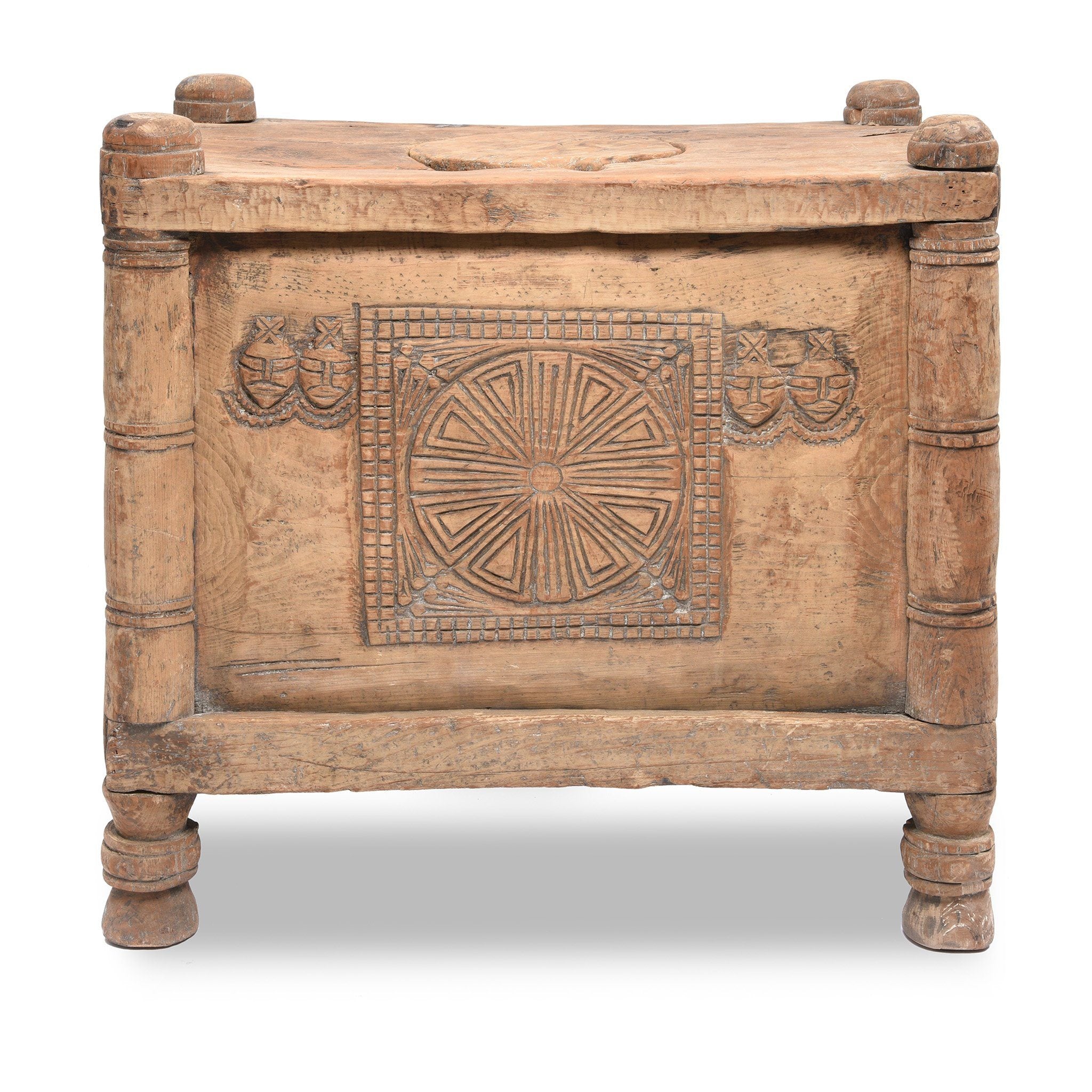 Carved Tribal Cedar Chest From The Kulu Valley - 19thC | Indigo Antiques