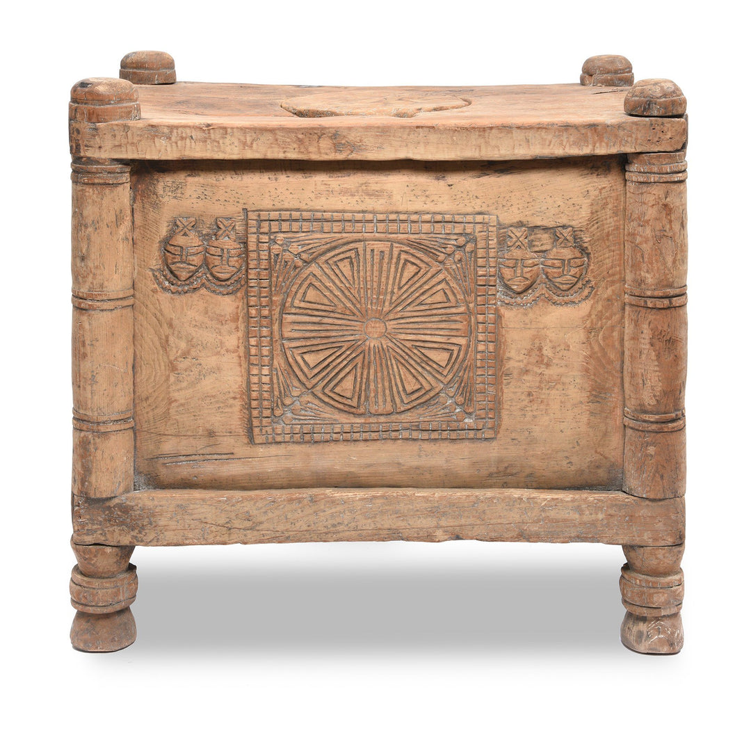 Antique Carved Tribal Cedar Chest From The Kulu Valley - 19thC | Indigo Antiques