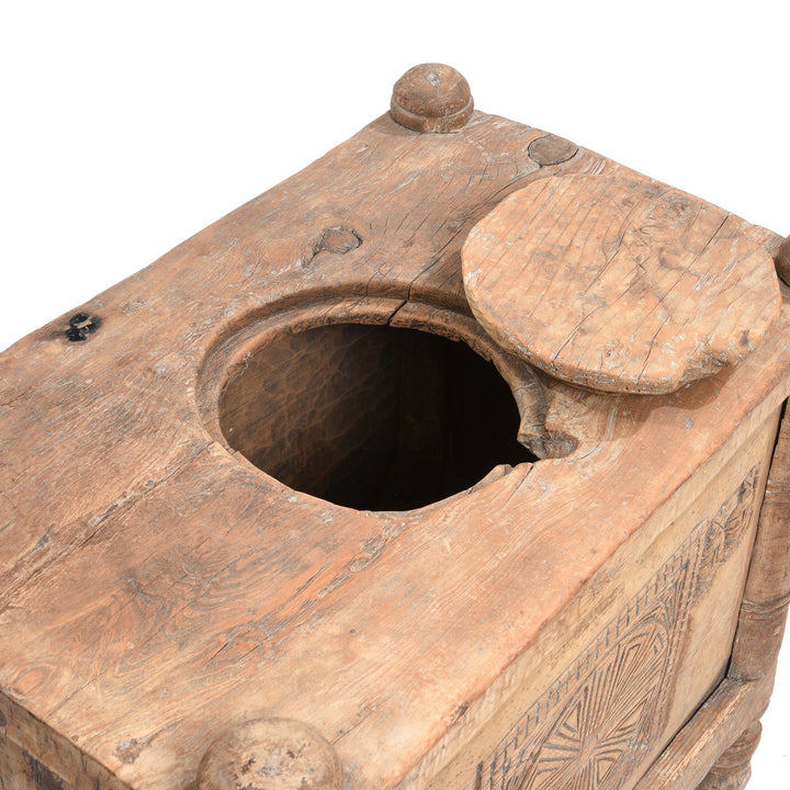 Antique Carved Tribal Cedar Chest From The Kulu Valley - 19thC | Indigo Antiques