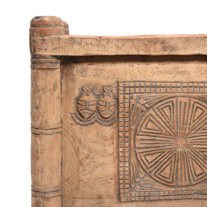 Antique Carved Tribal Cedar Chest From The Kulu Valley - 19thC | Indigo Antiques