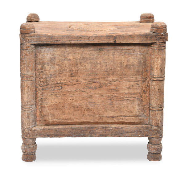 Carved Tribal Cedar Storage Chest From The Kulu Valley - 19thC