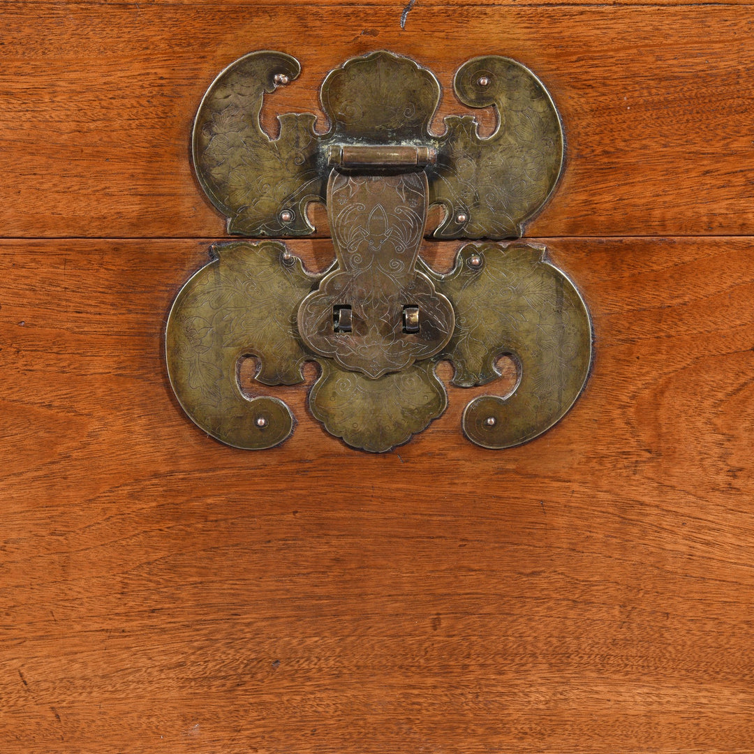 Lock Detail of a Antique Chinese Camphor Trunk from Tianjin - 19thC | Indigo Antiques
