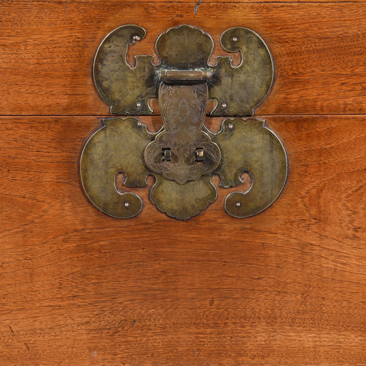 Lock Detail of a Antique Chinese Camphor Trunk from Tianjin - 19thC | Indigo Antiques