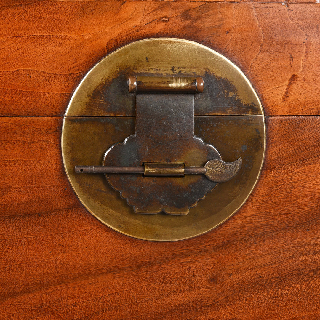 Lock Plate detail from a Chinese Camphor Trunk from Tianjin - 19thC | Indigo Antiques