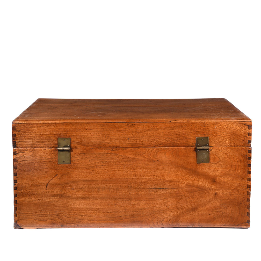 Rear view detail from a Antique Chinese Camphor Trunk from Tianjin - 19thC | Indigo Antiques