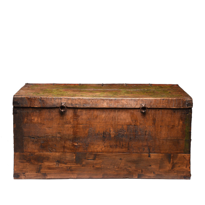 Antique Gilt Painted Tibetan Dragon & Shou Chest - 18thC | Indigo Antiques