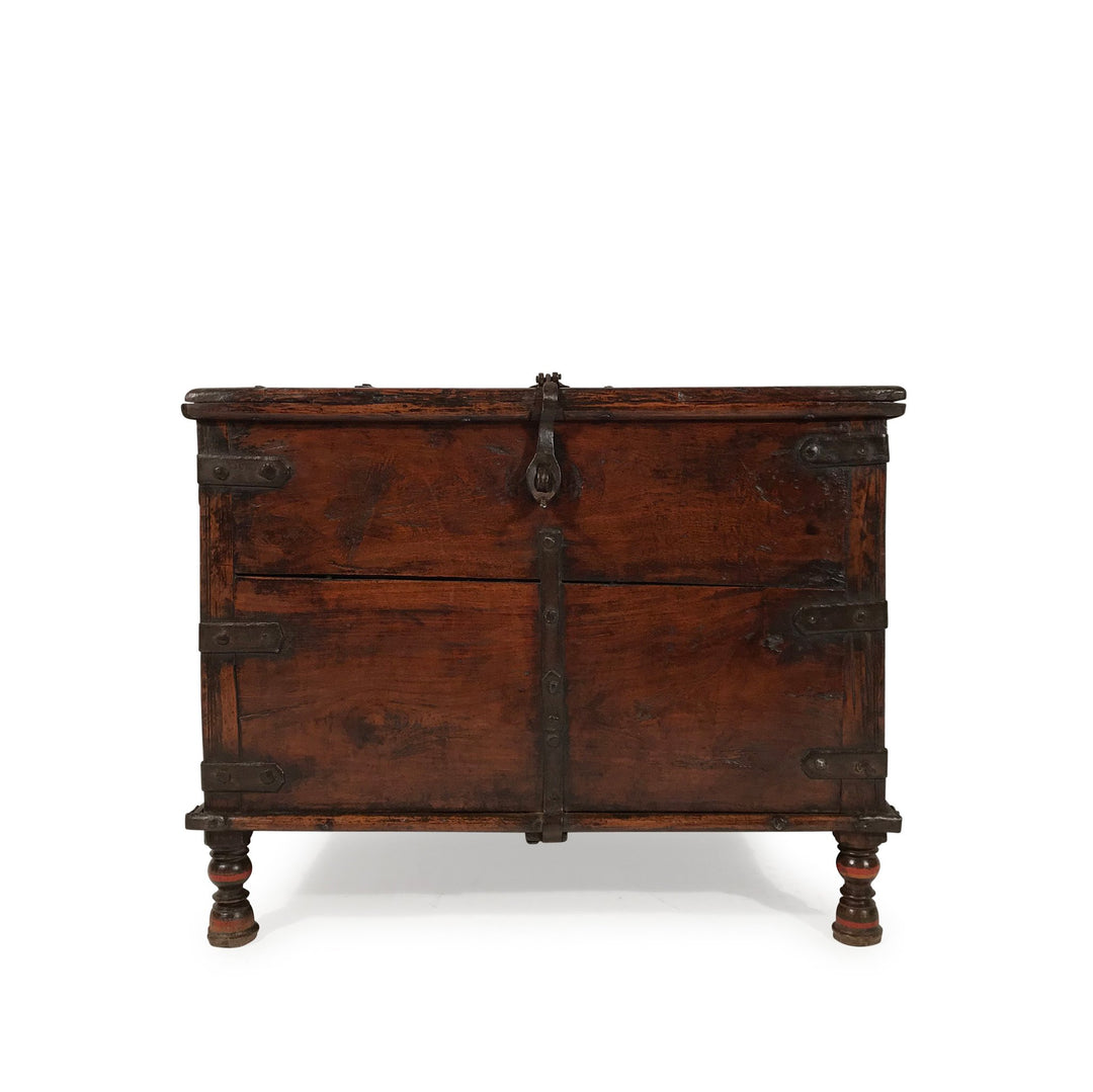 Iron Bound Teak Chest - 19thC - From Rajasthan - 74 x 50 x 60 (wxdxh cms) - A6293