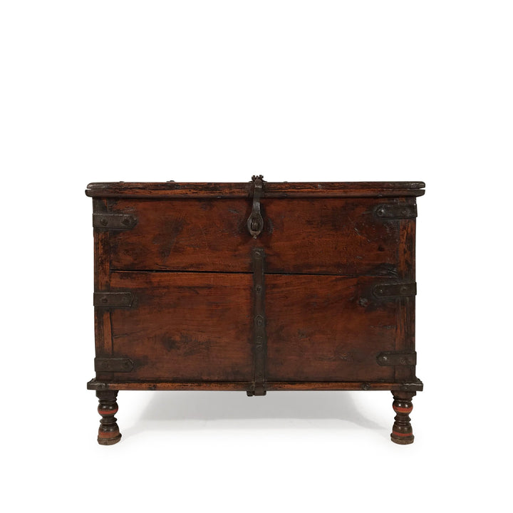 Iron Bound Teak Chest - 19thC - From Rajasthan - 74 x 50 x 60 (wxdxh cms) - A6293