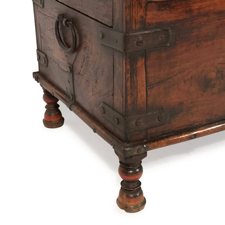 Iron Bound Teak Chest - 19thC - From Rajasthan - 74 x 50 x 60 (wxdxh cms) - A6293