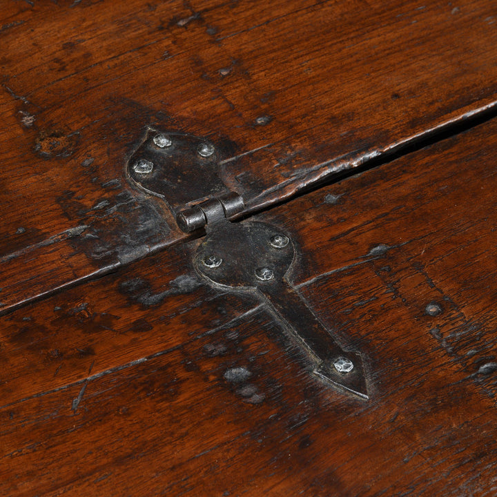 Hinge Detail Of Iron Bound Teak Chest - 19thC - From Gujarat | Indigo Antiques