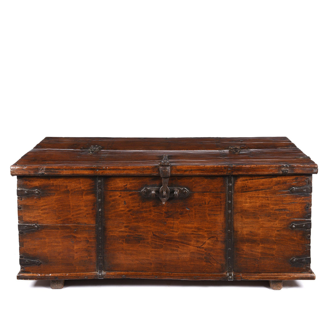 Iron Bound Teak Chest - 19thC - From Gujarat | Indigo Antiques