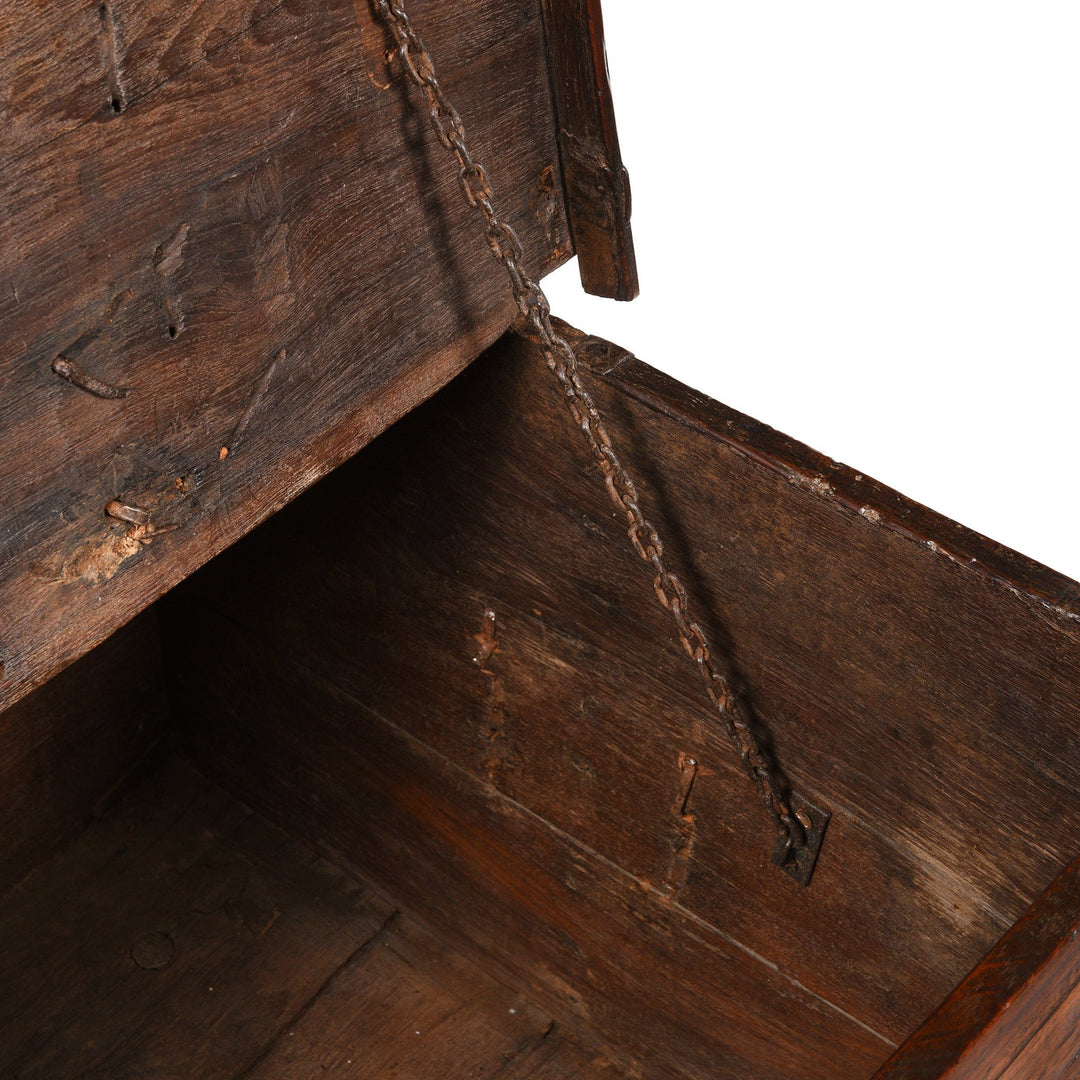 Chain Detail Of Iron Bound Teak Chest - 19thC - From Gujarat | Indigo Antiques