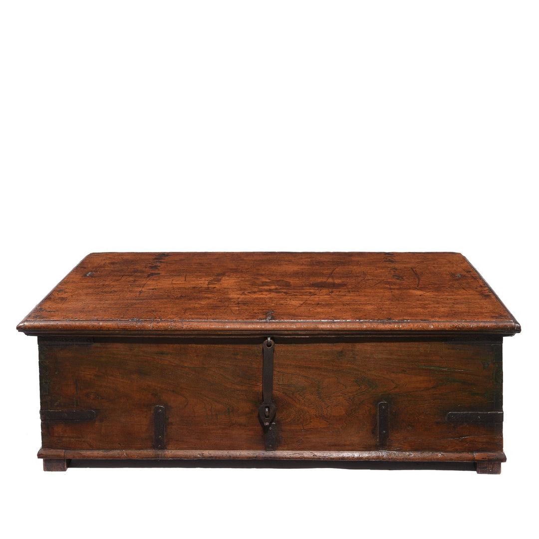 Indian Iron Bound Teak Chest From Gujarat - 19thC | Indigo Antiques