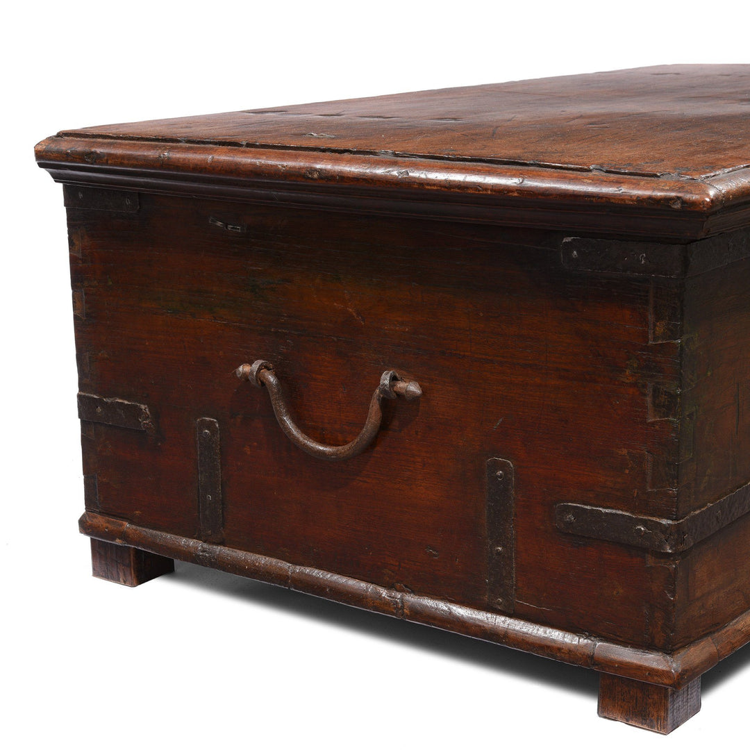 Indian Iron Bound Teak Chest From Gujarat - 19thC | Indigo Antiques