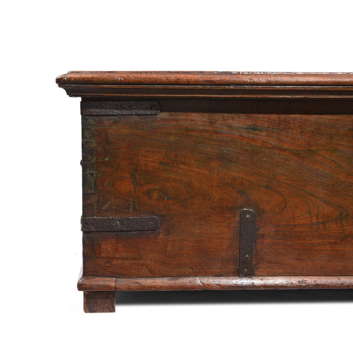 Indian Iron Bound Teak Chest From Gujarat - 19thC | Indigo Antiques