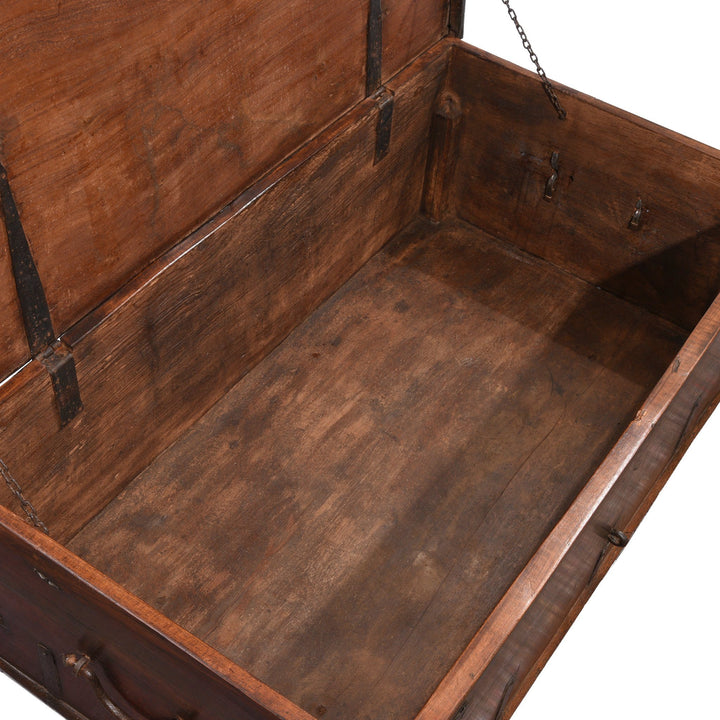 Indian Iron Bound Teak Chest From Gujarat - 19thC | Indigo Antiques