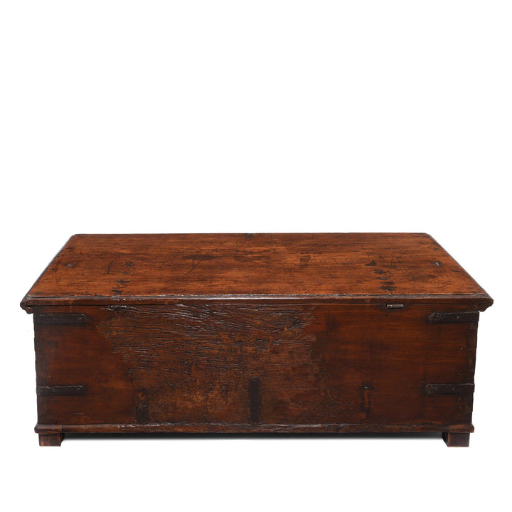 Indian Iron Bound Teak Chest From Gujarat - 19thC | Indigo Antiques