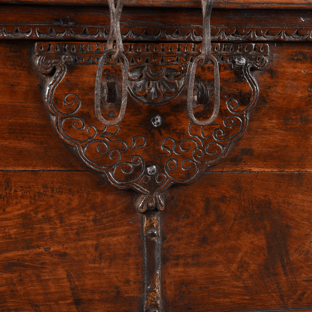 Iron Bound Teak Chest - 19thC - From Saurashtra - 124 x 68 x 52 (wxdxh cms) - A6168