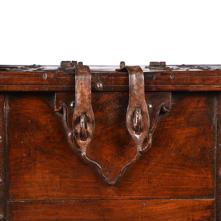 Iron Bound Teak Indian Dowry Chest - 19thC from Gujarat | Indigo Antiques