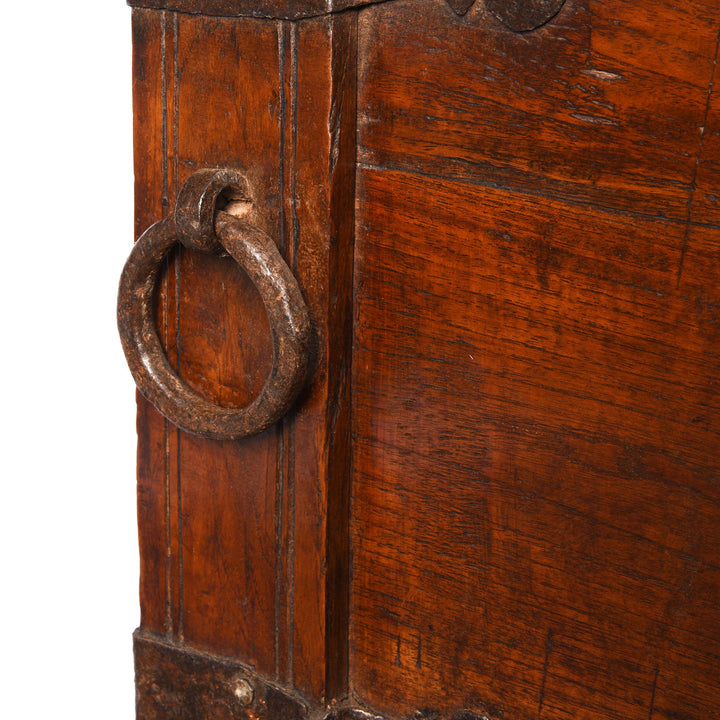 Iron Bound Teak Indian Dowry Chest - 19thC from Gujarat | Indigo Antiques