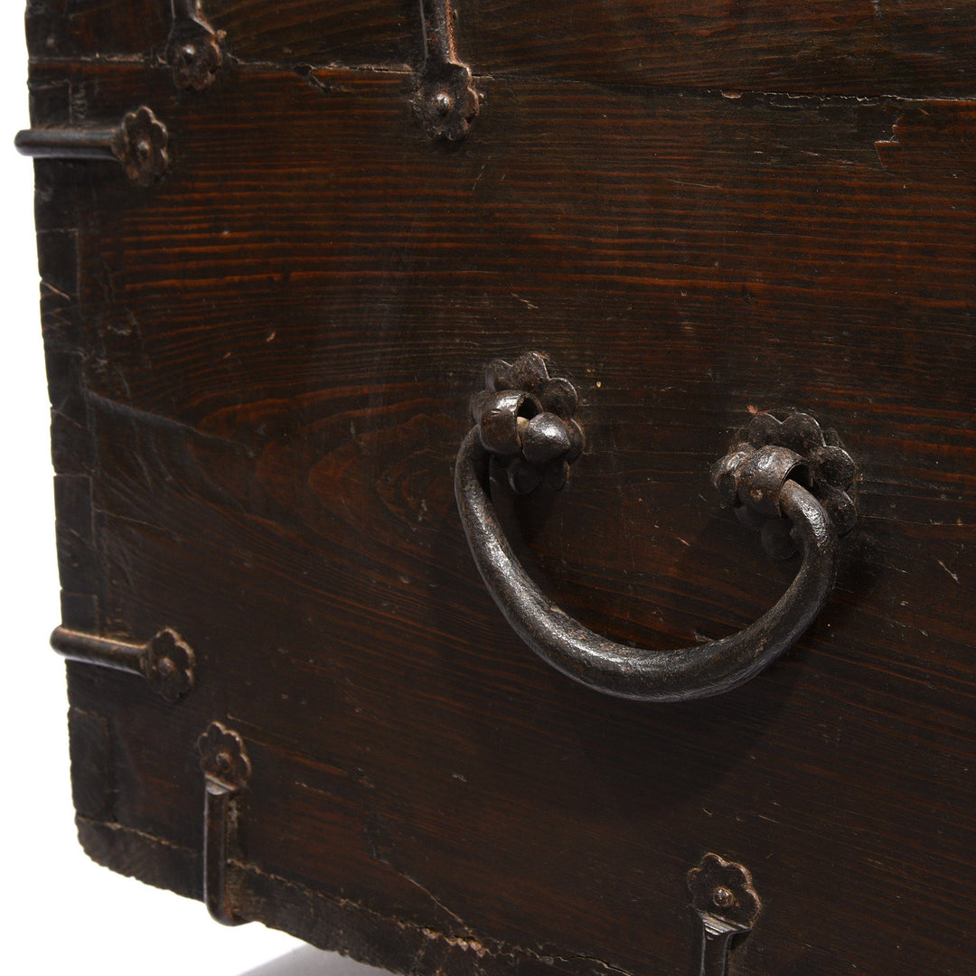 Antique Korean Wooden Coin Chest With Iron Hardware | Indigo Antiques