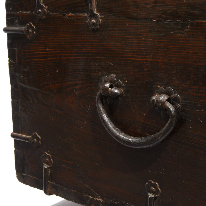 Antique Korean Wooden Coin Chest With Iron Hardware | Indigo Antiques