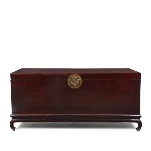 Large Burgundy Lacquer Chinese Chest - 19thC