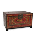 Mongolian Painted Chest From Gansu - 19thC