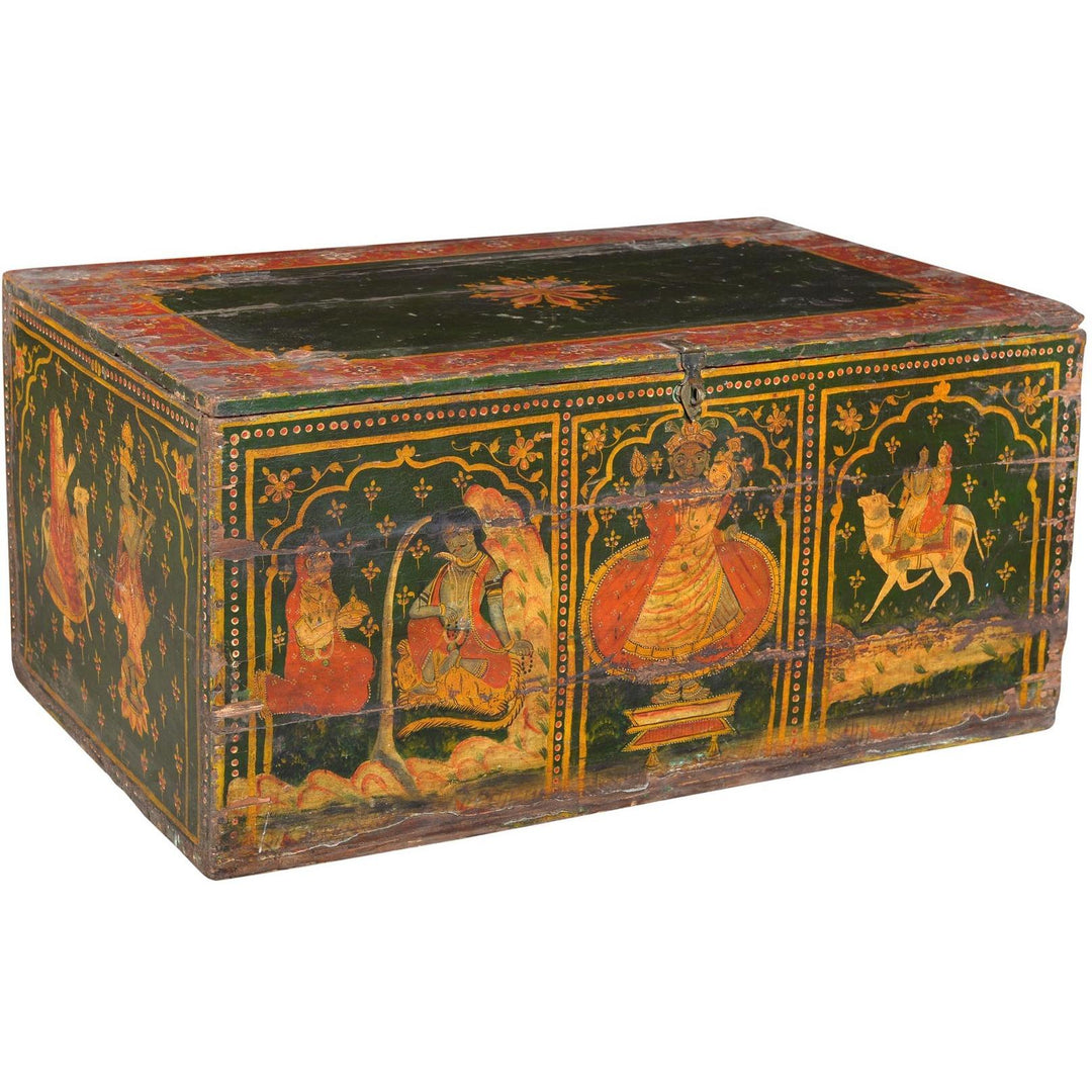 Painted Box From Bikaner - Rajasthan - 19thC | Indigo Oriental Antiques