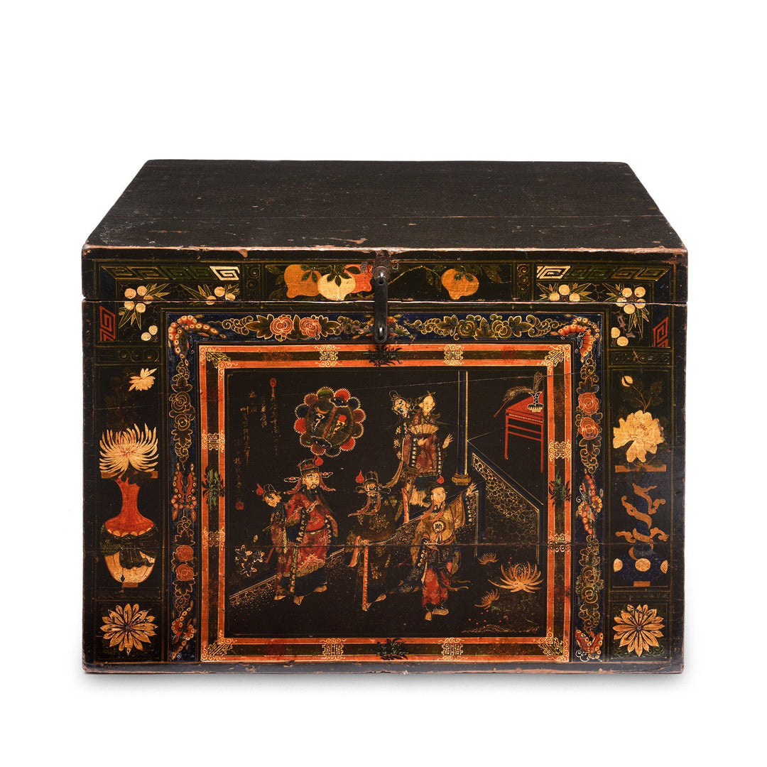 Painted Chinese Opera Chest from Shanxi - 19thC | Indigo Antiques