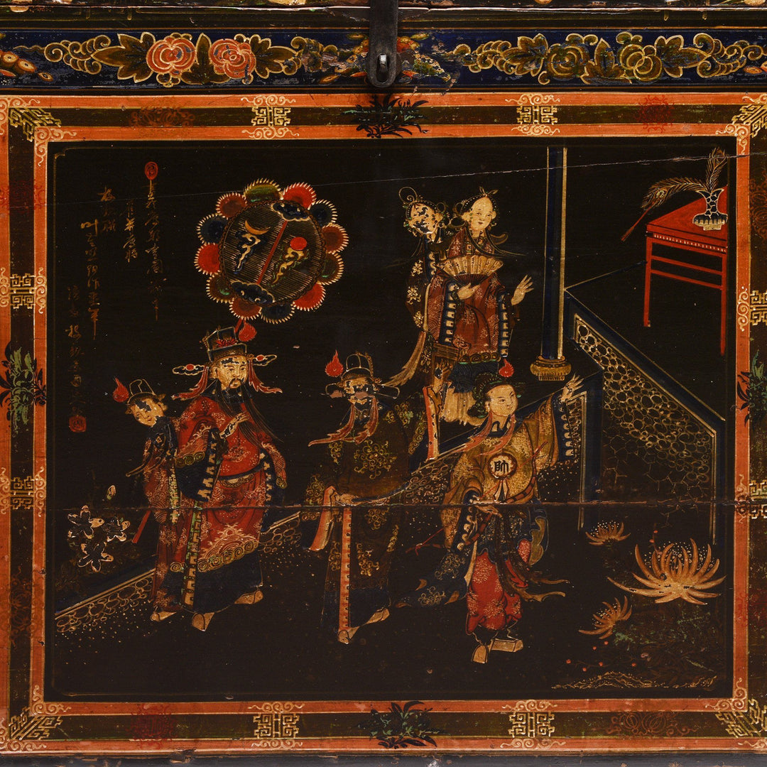 Detail Of Painted Chinese Opera Chest from Shanxi - 19thC | Indigo Antiques
