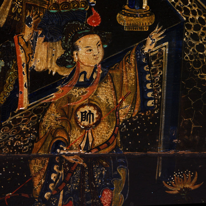 Character Detail Of Painted Chinese Opera Chest from Shanxi - 19thC | Indigo Antiques