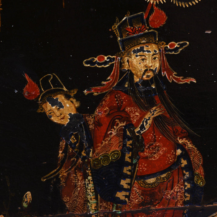 Character Detail Of Painted Chinese Opera Chest from Shanxi - 19thC | Indigo Antiques