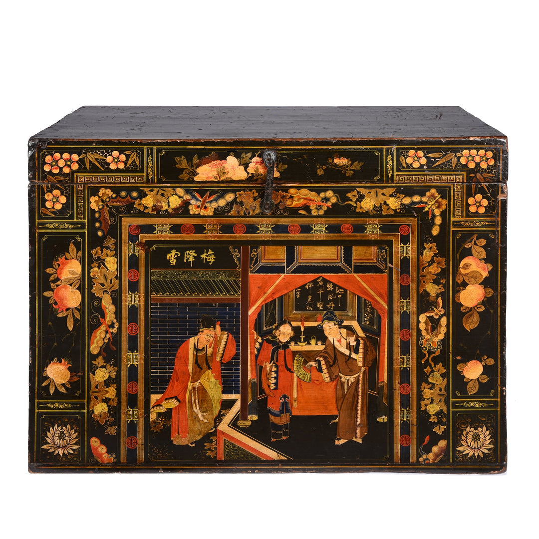 Painted Chinese Opera Chest from Shanxi - 19thC | Indigo Oriental Antiques